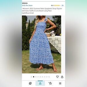 Amazon nwt blue floral dress